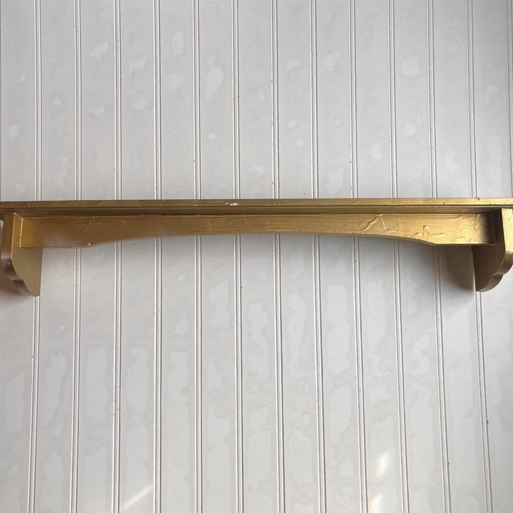 Vintage gold Long Wall Shelf – Cottage / Farmhouse Decor